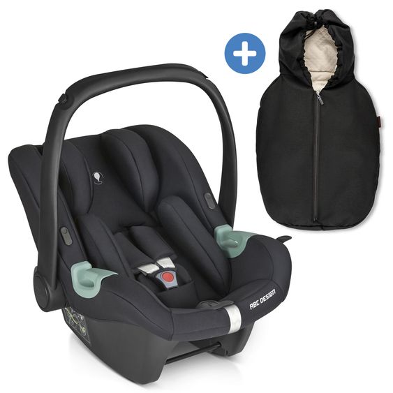 ABC Design Tulip infant car seat (car seat group 0+ / i-Size) incl. newborn footmuff - Black