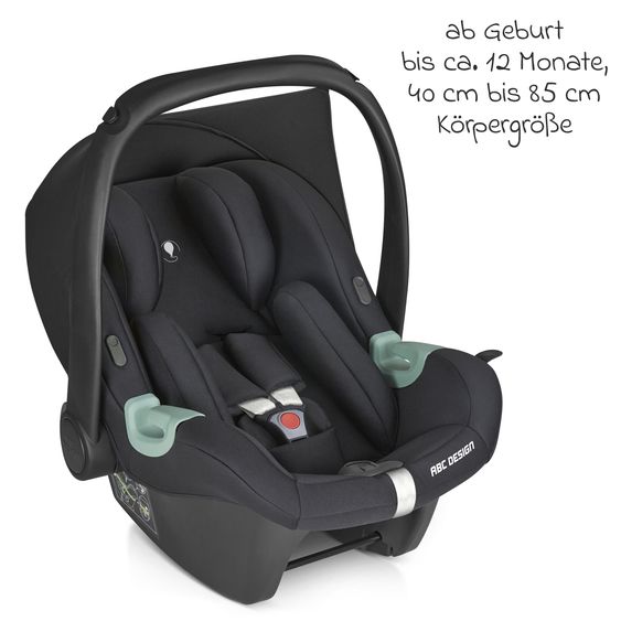 ABC Design Tulip infant car seat (car seat group 0+ / i-Size) incl. newborn footmuff - Black