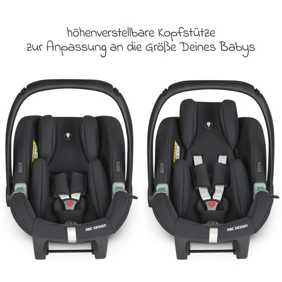 ABC Design Tulip infant car seat (car seat group 0+ / i-Size) incl. newborn footmuff - Black