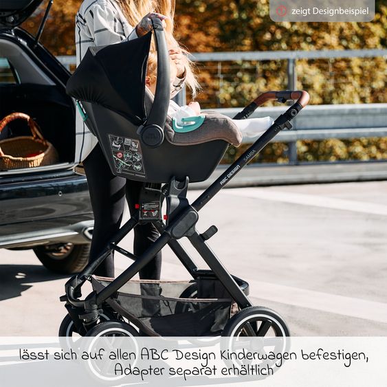 ABC Design Babyschale Tulip (Autositz Gruppe 0+ / i-Size) inkl. Neugeborenenfußsack - Black