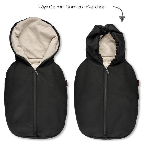 ABC Design Babyschale Tulip (Autositz Gruppe 0+ / i-Size) inkl. Neugeborenenfußsack - Black