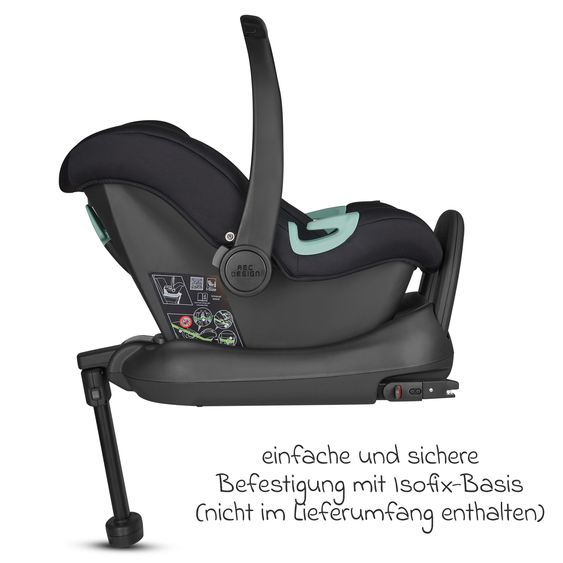 ABC Design Babyschale Tulip (Autositz Gruppe 0+ / i-Size) inkl. Neugeborenenfußsack - Black