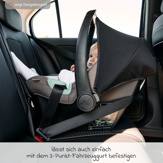 ABC Design Tulip infant car seat (car seat group 0+ / i-Size) incl. newborn footmuff - Black