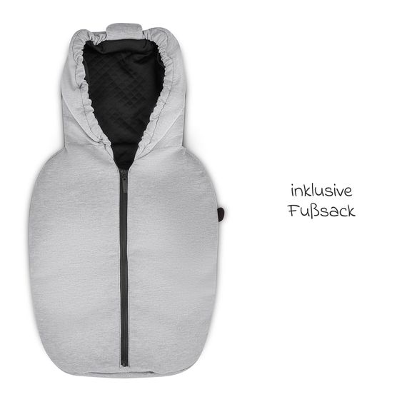 ABC Design Infant car seat Tulip i-Size from birth - 15 months (45 cm - 85 cm) incl. footmuff, sun canopy & seat reducer - Black