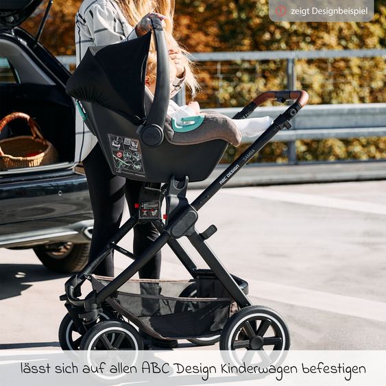 ABC Design Seggiolino auto per neonati Tulip i-Size dalla nascita - 15 mesi (45 cm - 85 cm) incl. tendina parasole & riduttore seggiolino & copertina avvolgente - Nero