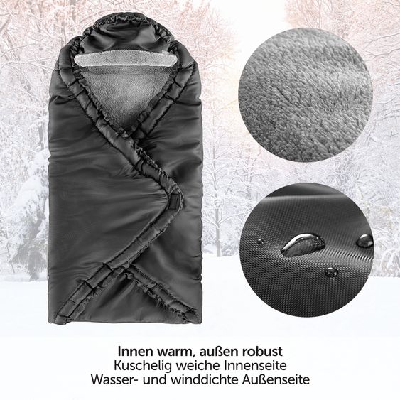 ABC Design Seggiolino auto per neonati Tulip i-Size dalla nascita - 15 mesi (45 cm - 85 cm) incl. tendina parasole & riduttore seggiolino & copertina avvolgente - Nero