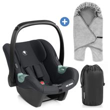 Siège Auto Bébé Tulip i-Size Dès La Naissance - 15 Mois (45 cm - 85 cm) Incl. Pare-Soleil & Réducteur De Siège & Couverture Avec Pieds - Gris / Black