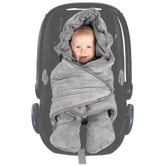 ABC Design Siège Auto Bébé Tulip i-Size Dès La Naissance - 15 Mois (45 cm - 85 cm) Incl. Pare-Soleil & Réducteur De Siège & Couverture Avec Pieds - Gris / Black