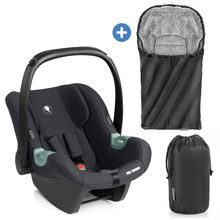 Seggiolino auto per neonati Tulip i-Size dalla nascita - 15 mesi (45 cm - 85 cm) incl. tendalino parasole & riduttore seggiolino & sacco piedi - Nero