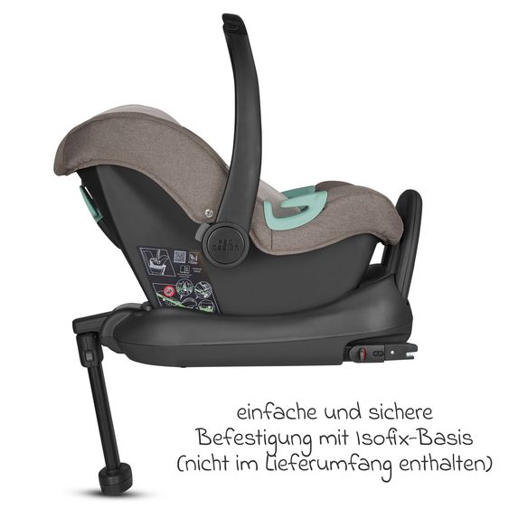 ABC Design Seggiolino auto Tulip i-Size dalla nascita a 15 mesi (45 cm - 85 cm) con capottina e riduttore di seduta - Natura