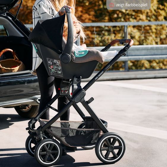 ABC Design Babyschale Tulip inkl. Isofix Base Root ab Geburt bis 13 kg (45 cm - 85 cm) - Graphite