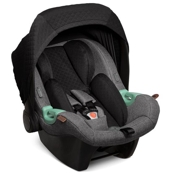 ABC Design Baby car seat Tulip incl. additional hood (car seat group 0+) - Diamond Edition - Asphalt