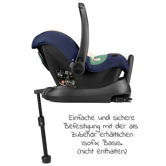 ABC Design Babyschale Tulip inkl. Zusatzverdeck (Autositz Gruppe 0+) - Diamond Edition - Navy