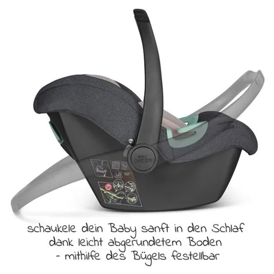 ABC Design Babyschale Tulip inkl. Zusatzverdeck (Autositz Gruppe 0+ / i-Size) - Diamond Edition - Bubble