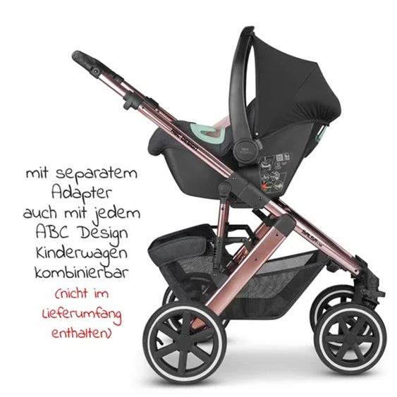 ABC Design Babyschale Tulip inkl. Zusatzverdeck (Autositz Gruppe 0+ / i-Size) - Diamond Edition - Bubble