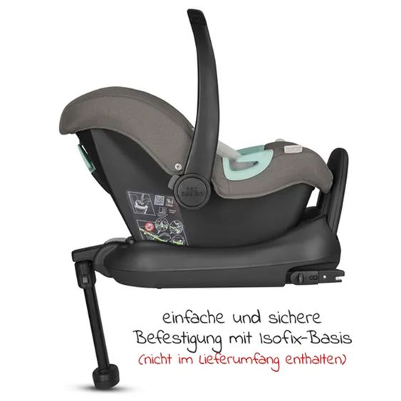 ABC Design Babyschale Tulip inkl. Zusatzverdeck (Autositz Gruppe 0+ / i-Size) - Diamond Edition - Herb