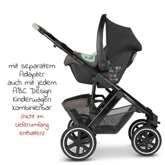 ABC Design Babyschale Tulip inkl. Zusatzverdeck (Autositz Gruppe 0+ / i-Size) - Diamond Edition - Herb