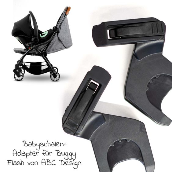 ABC Design Babyschalen Adapter für Buggy Flash - passend für Tulip - Black