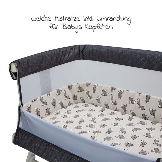 ABC Design Beistellbett und Stubenwagen Sari - inkl. Matratze und Zubehör - Fox