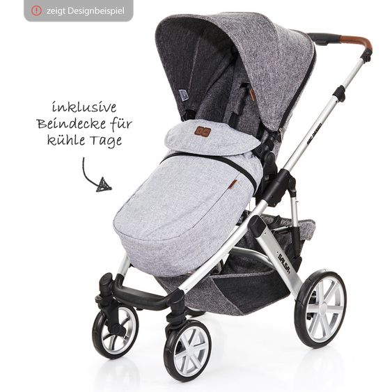 ABC Design Buggy Mint - Graphite Grey - inkl. Regenverdeck und Beindecke