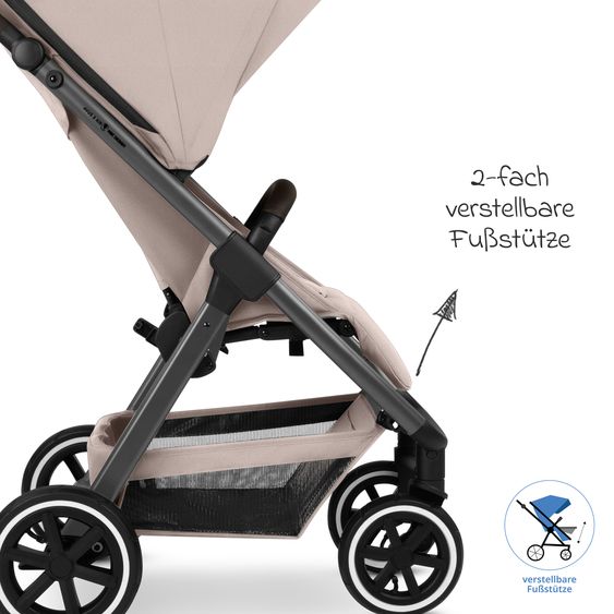 ABC Design Passeggino e carrozzina Avus 2 Air con ruote ad aria, piegatura con una mano e maniglione regolabile in altezza - Camel