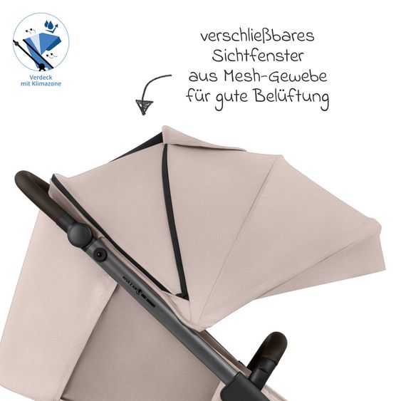 ABC Design Passeggino e carrozzina Avus 2 Air con ruote ad aria, piegatura con una mano e maniglione regolabile in altezza - Camel
