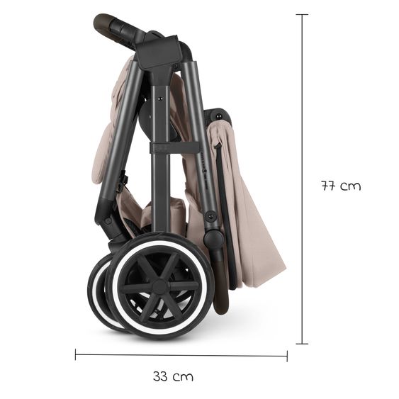 ABC Design Passeggino e carrozzina Avus 2 Air con ruote ad aria, piegatura con una mano e maniglione regolabile in altezza - Camel