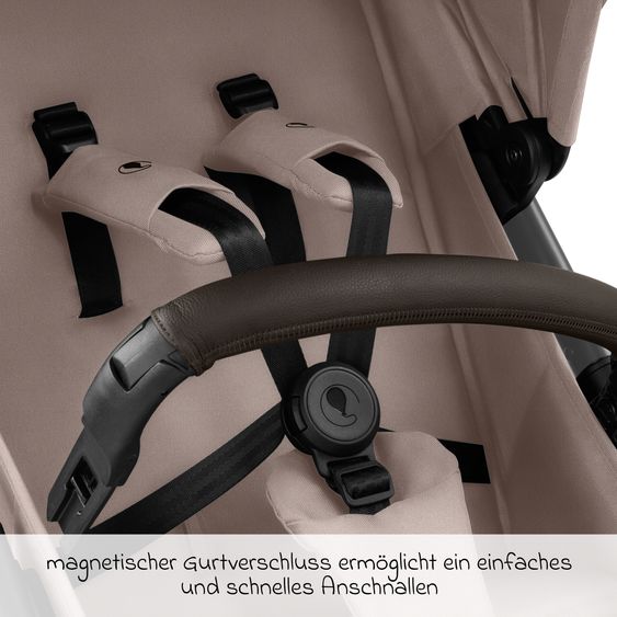 ABC Design Passeggino e carrozzina Avus 2 Air con ruote ad aria, piegatura con una mano e maniglione regolabile in altezza - Camel