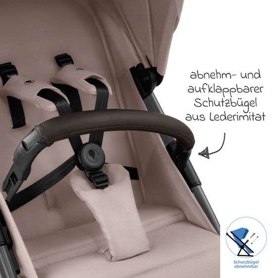 ABC Design Passeggino e carrozzina Avus 2 Air con ruote ad aria, piegatura con una mano e maniglione regolabile in altezza - Camel