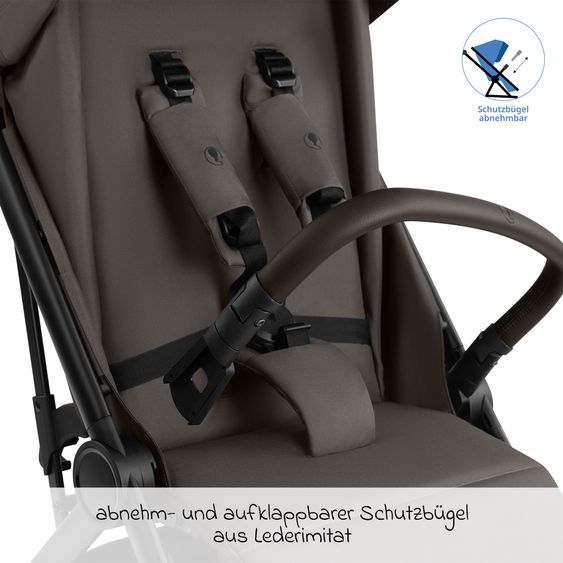 ABC Design Passeggino Leggero & Sportivo Avus 3 fino a 22 kg caricabile con piegatura a una mano & posizione sdraiata incl. pacchetto di protezione - Noce