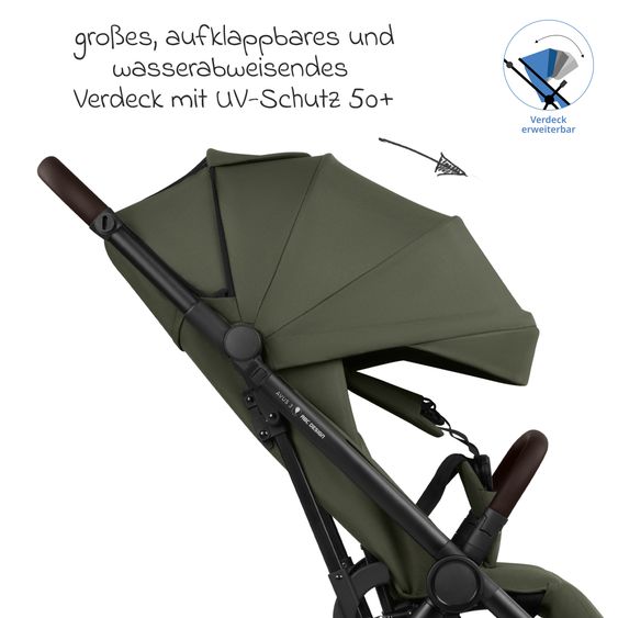 ABC Design Passeggino Leggero & Sportivo Avus 3 fino a 22 kg caricabile con piegatura a una mano & posizione sdraiata incl. pacchetto di protezione - Pea
