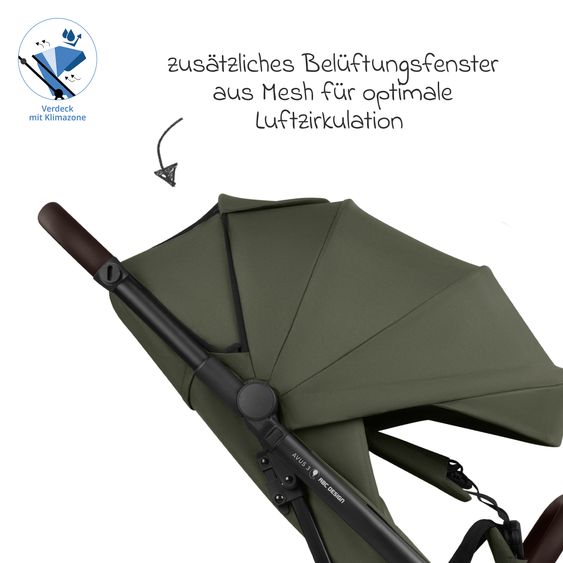 ABC Design Passeggino Leggero & Sportivo Avus 3 fino a 22 kg caricabile con piegatura a una mano & posizione sdraiata incl. pacchetto di protezione - Pea