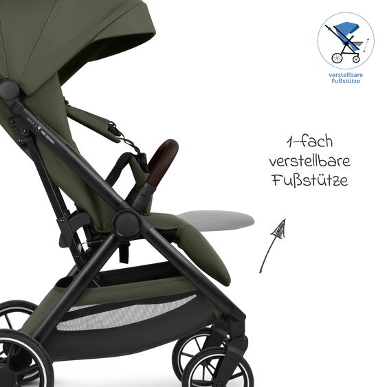 ABC Design Passeggino Leggero & Sportivo Avus 3 fino a 22 kg caricabile con piegatura a una mano & posizione sdraiata incl. pacchetto di protezione - Pea