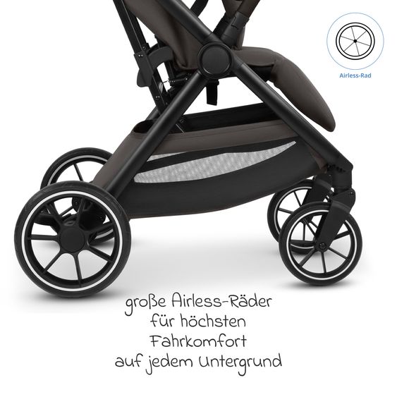 ABC Design Passeggino Leggero & Sportivo Avus 3 fino a 22 kg con piegatura a una mano e posizione sdraiata - Noce