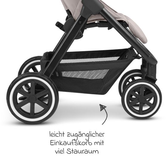 ABC Design Buggy & Sportwagen Avus Air inkl. Reboarder Pearl Pro 2 - mit Lufträdern, Einhand-Faltung und höhenverstellbarem Schieber (bis 25 kg belastbar) - Powder