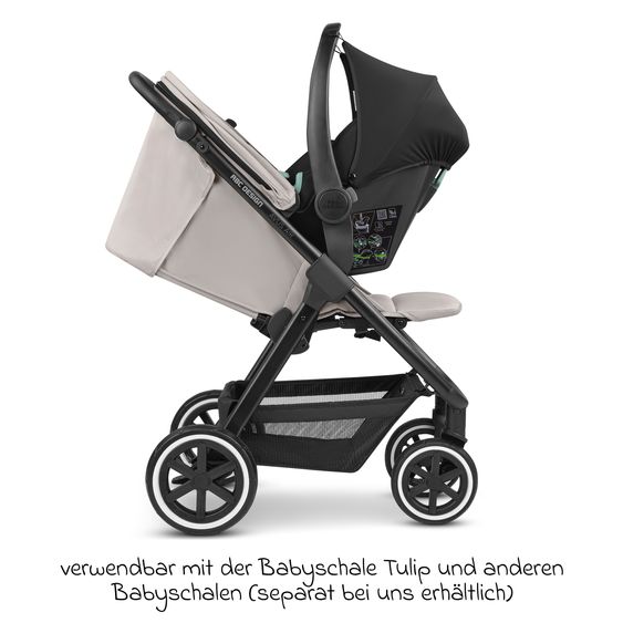 ABC Design Buggy & Sportwagen Avus Air inkl. Reboarder Pearl Pro 2 - mit Lufträdern, Einhand-Faltung und höhenverstellbarem Schieber (bis 25 kg belastbar) - Powder