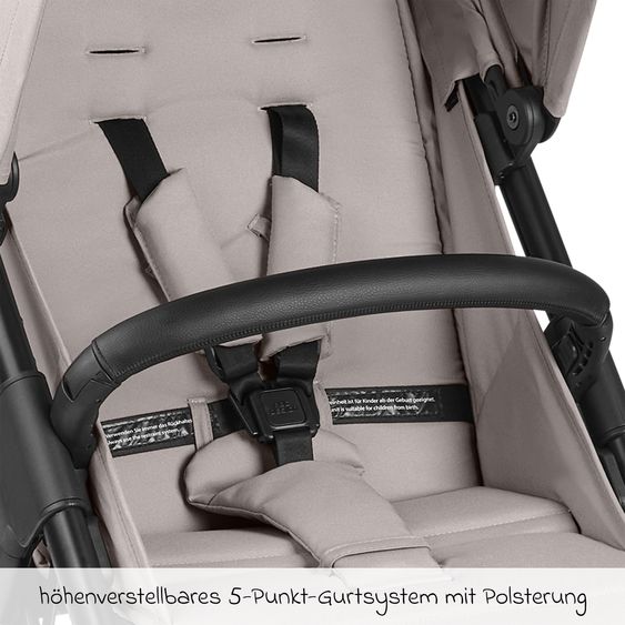 ABC Design Buggy & Sportwagen Avus Air inkl. Reboarder Pearl Pro 2 - mit Lufträdern, Einhand-Faltung und höhenverstellbarem Schieber (bis 25 kg belastbar) - Powder