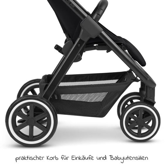 ABC Design Buggy & Sportwagen Avus Air mit Lufträder - Einhand-Faltung und höhenverstellbarem Schieber (bis 25 kg belastbar) inkl. Getränkehalter & Regenschutz - Ink