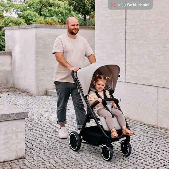 ABC Design Buggy & Sportwagen Avus Air mit Lufträder - Einhand-Faltung und höhenverstellbarem Schieber (bis 25 kg belastbar) inkl. Getränkehalter & Regenschutz - Ink