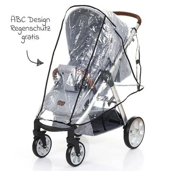 ABC Design Buggy & Sportwagen Avus Air mit Lufträder - Einhand-Faltung und höhenverstellbarem Schieber (bis 25 kg belastbar) inkl. Getränkehalter & Regenschutz - Ink