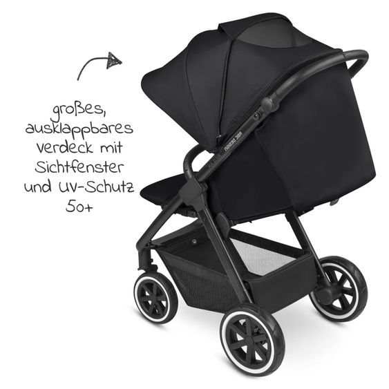 ABC Design Buggy & Sportwagen Avus Air mit Lufträder - Einhand-Faltung und höhenverstellbarem Schieber (bis 25 kg belastbar) inkl. Getränkehalter & Regenschutz - Ink