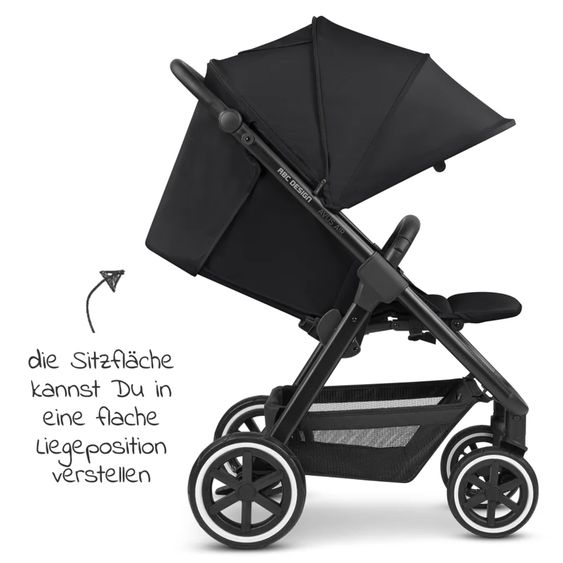 ABC Design Buggy & Sportwagen Avus Air mit Lufträder - Einhand-Faltung und höhenverstellbarem Schieber (bis 25 kg belastbar) inkl. Getränkehalter & Regenschutz - Ink