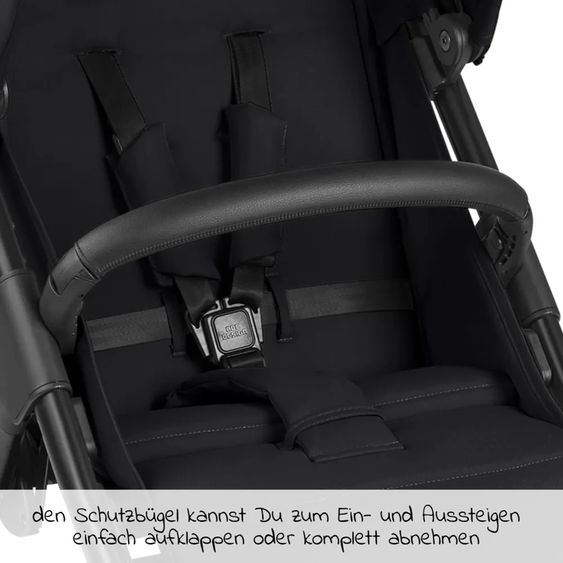 ABC Design Buggy & Sportwagen Avus Air mit Lufträder - Einhand-Faltung und höhenverstellbarem Schieber (bis 25 kg belastbar) inkl. Getränkehalter & Regenschutz - Ink