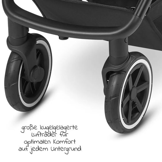 ABC Design Buggy & Sportwagen Avus Air mit Lufträder - Einhand-Faltung und höhenverstellbarem Schieber (bis 25 kg belastbar) inkl. Getränkehalter & Regenschutz - Ink