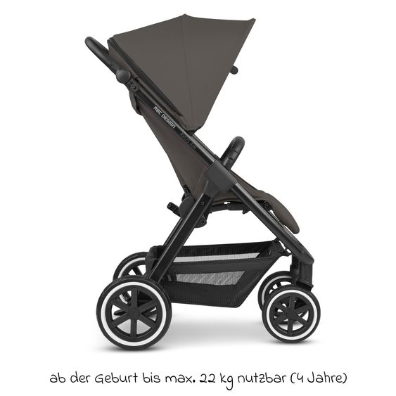 ABC Design Buggy & Sportwagen Avus Air mit Lufträdern - Einhand-Faltung und höhenverstellbarem Schieber (bis 25 kg belastbar) - Cloud