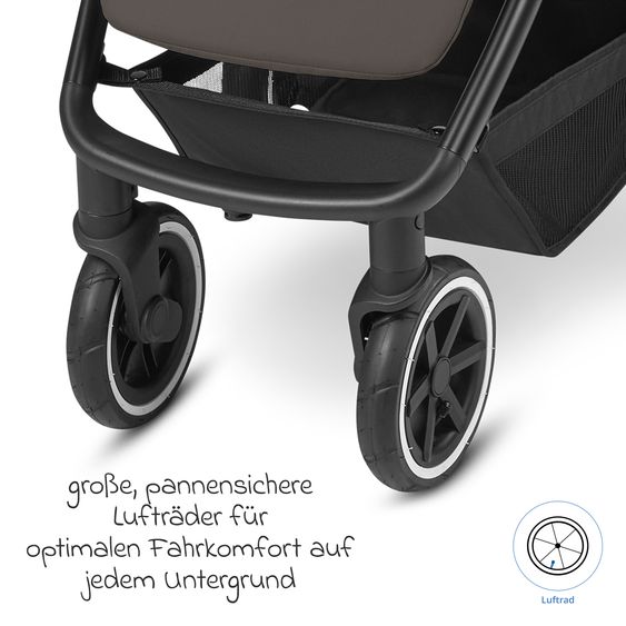 ABC Design Buggy & Sportwagen Avus Air mit Lufträdern - Einhand-Faltung und höhenverstellbarem Schieber (bis 25 kg belastbar) - Cloud