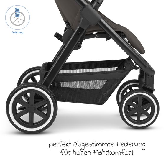 ABC Design Buggy & Sportwagen Avus Air mit Lufträdern - Einhand-Faltung und höhenverstellbarem Schieber (bis 25 kg belastbar) - Cloud