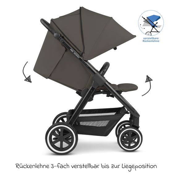 ABC Design Buggy & Sportwagen Avus Air mit Lufträdern - Einhand-Faltung und höhenverstellbarem Schieber (bis 25 kg belastbar) - Cloud