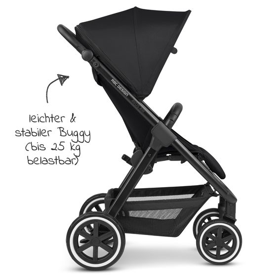 ABC Design Buggy & Sportwagen Avus Air mit Lufträdern - Einhand-Faltung und höhenverstellbarem Schieber (bis 25 kg belastbar) - Ink