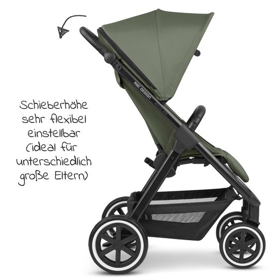 ABC Design Buggy & Sportwagen Avus Air mit Lufträdern - Einhand-Faltung und höhenverstellbarem Schieber (bis 25 kg belastbar) - Olive